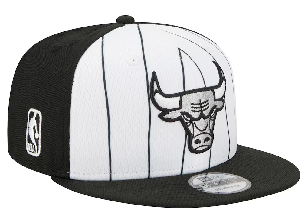 Chicago Bulls New Era 2025 NBA Tip Off 9FIFTY Snapback Hat Black White Silver 2