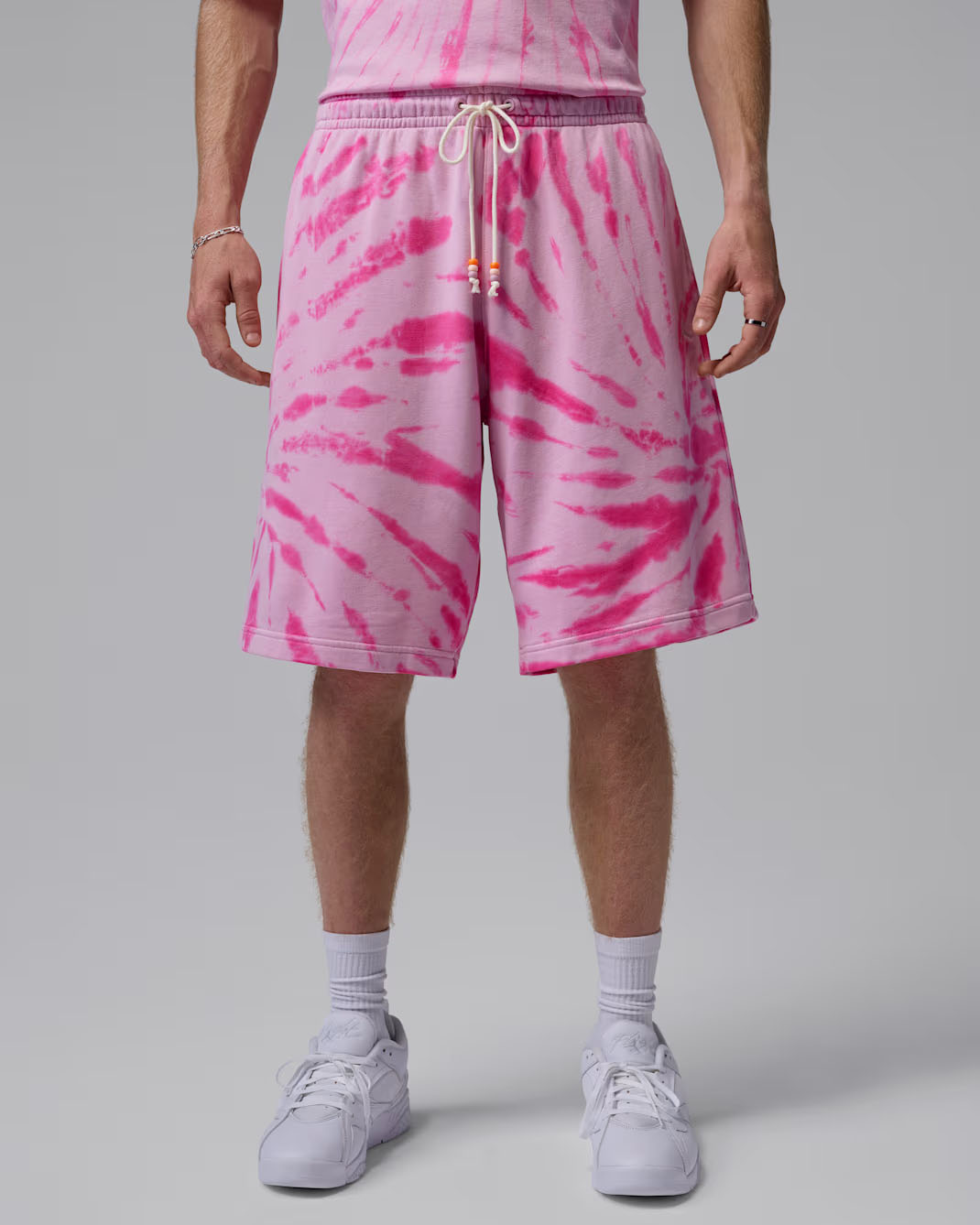 Jordan Brooklyn Fleece Men's Tie-Dye Festival Shorts Iced Carmine Pinksicle 1