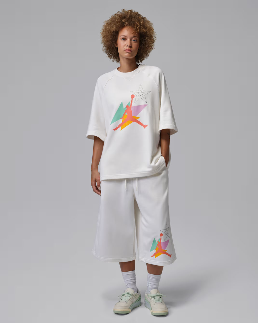 Jordan Brooklyn Fleece Womens Big Shirt and Shorts Sail Outfit