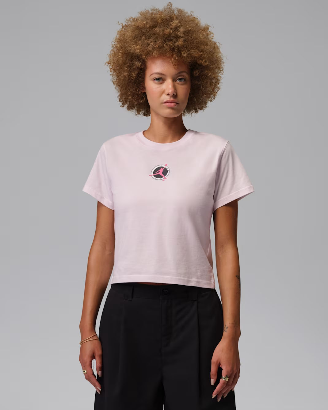 Jordan Brooklyn Flight Club Women's Graphic T-Shirt Pearl Pink 1