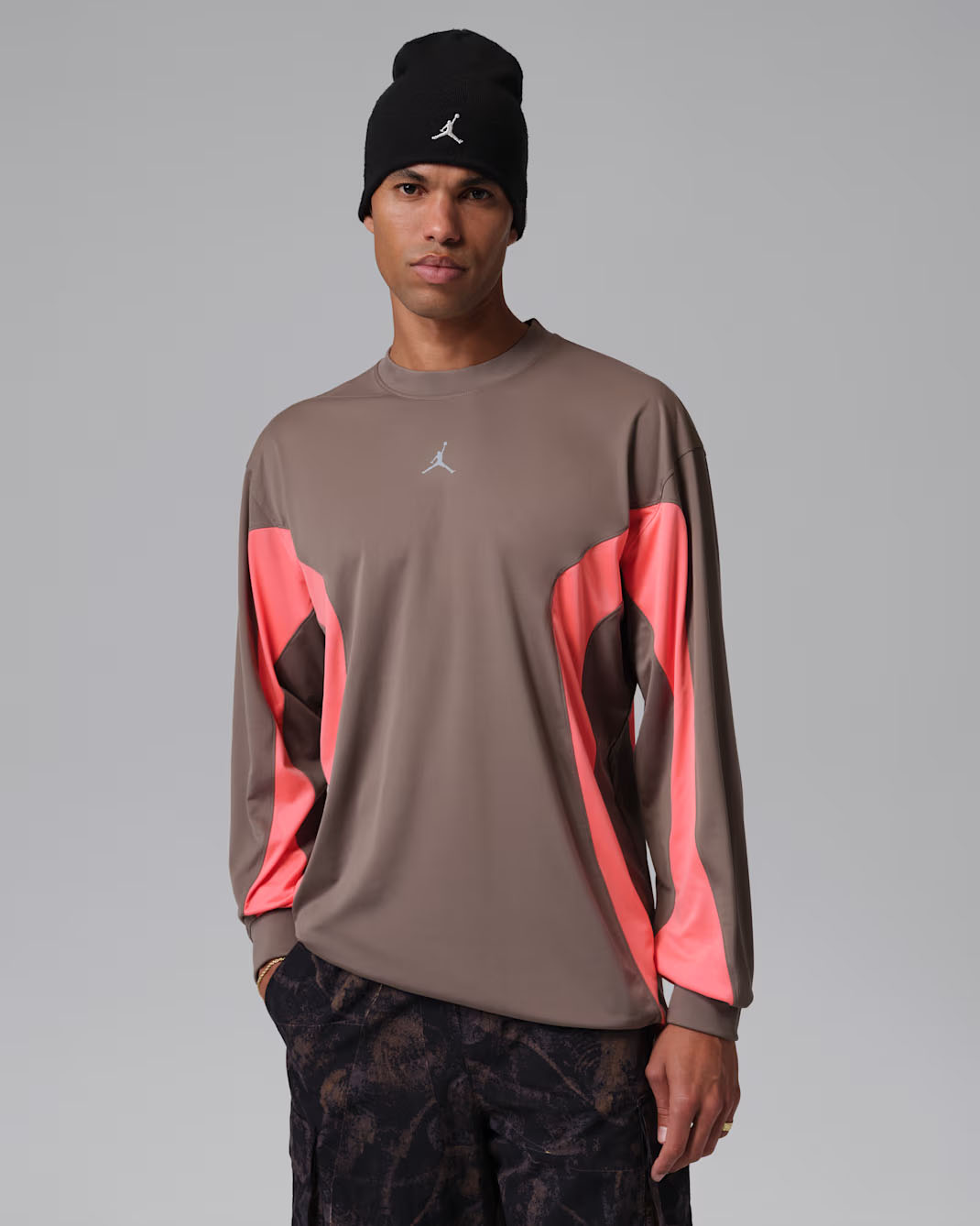 Jordan Brooklyn Men's Hike Mike Graphic Jersey Olive Grey Light Wild Mango 1