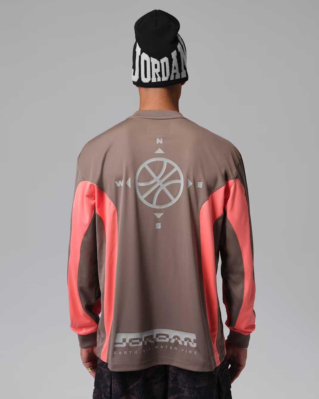 Jordan Brooklyn Men's Hike Mike Graphic Jersey Olive Grey Light Wild Mango 2