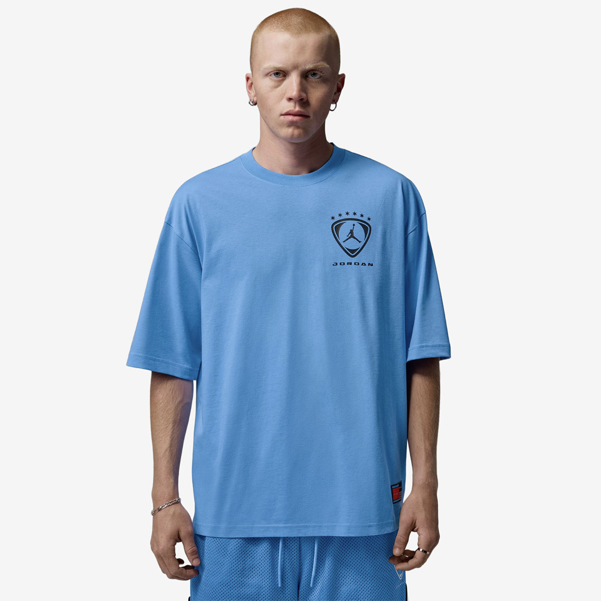 Jordan Brooklyn Oversized Graphic Mens T Shirt University Blue 1