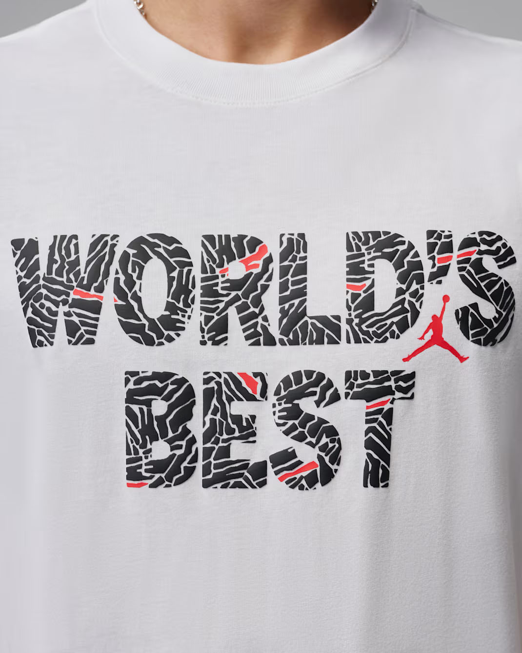 Jordan Brooklyn World's Best Men's T-Shirt White Black Red 2