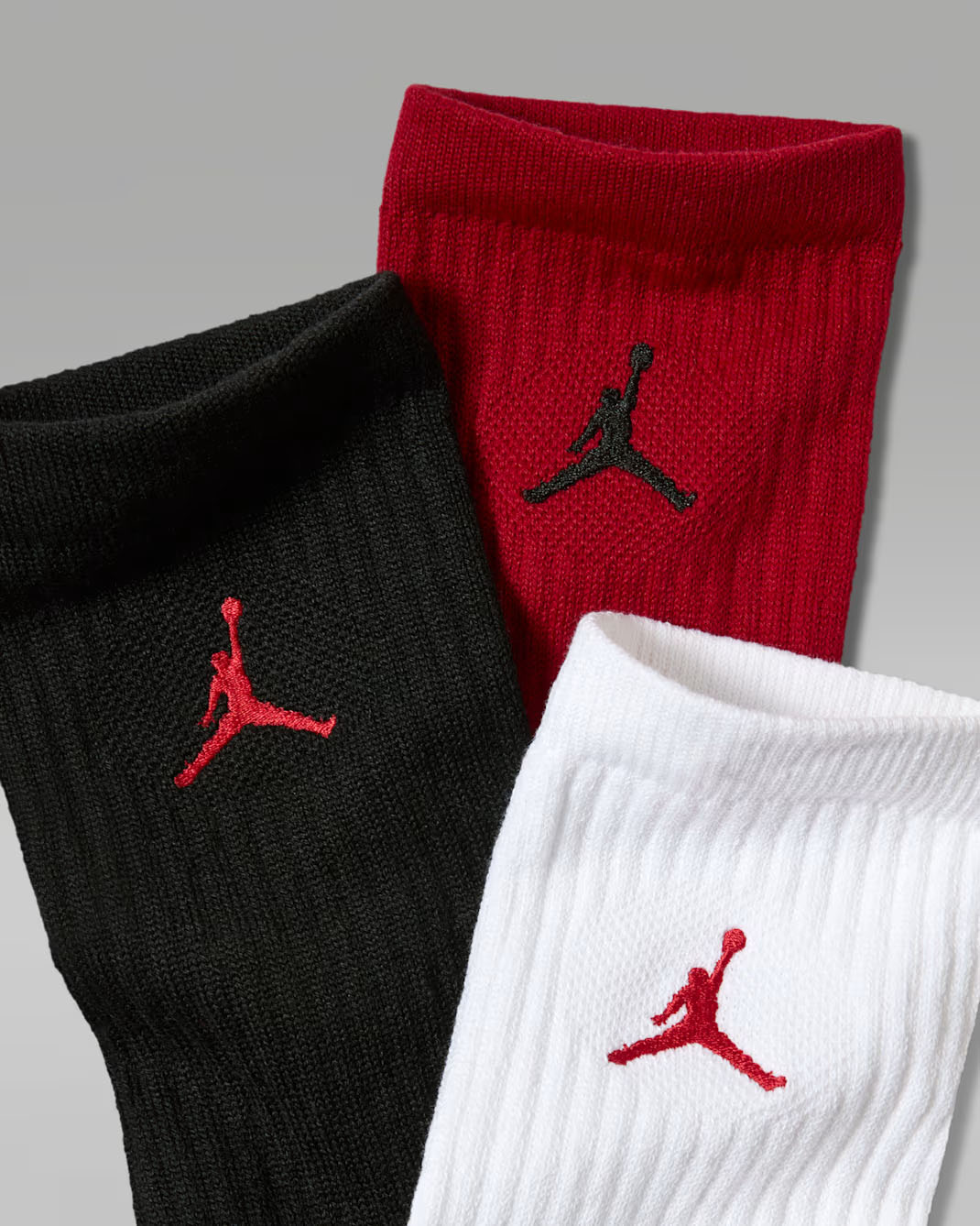 Jordan Everyday Crew Socks Red Black White 2