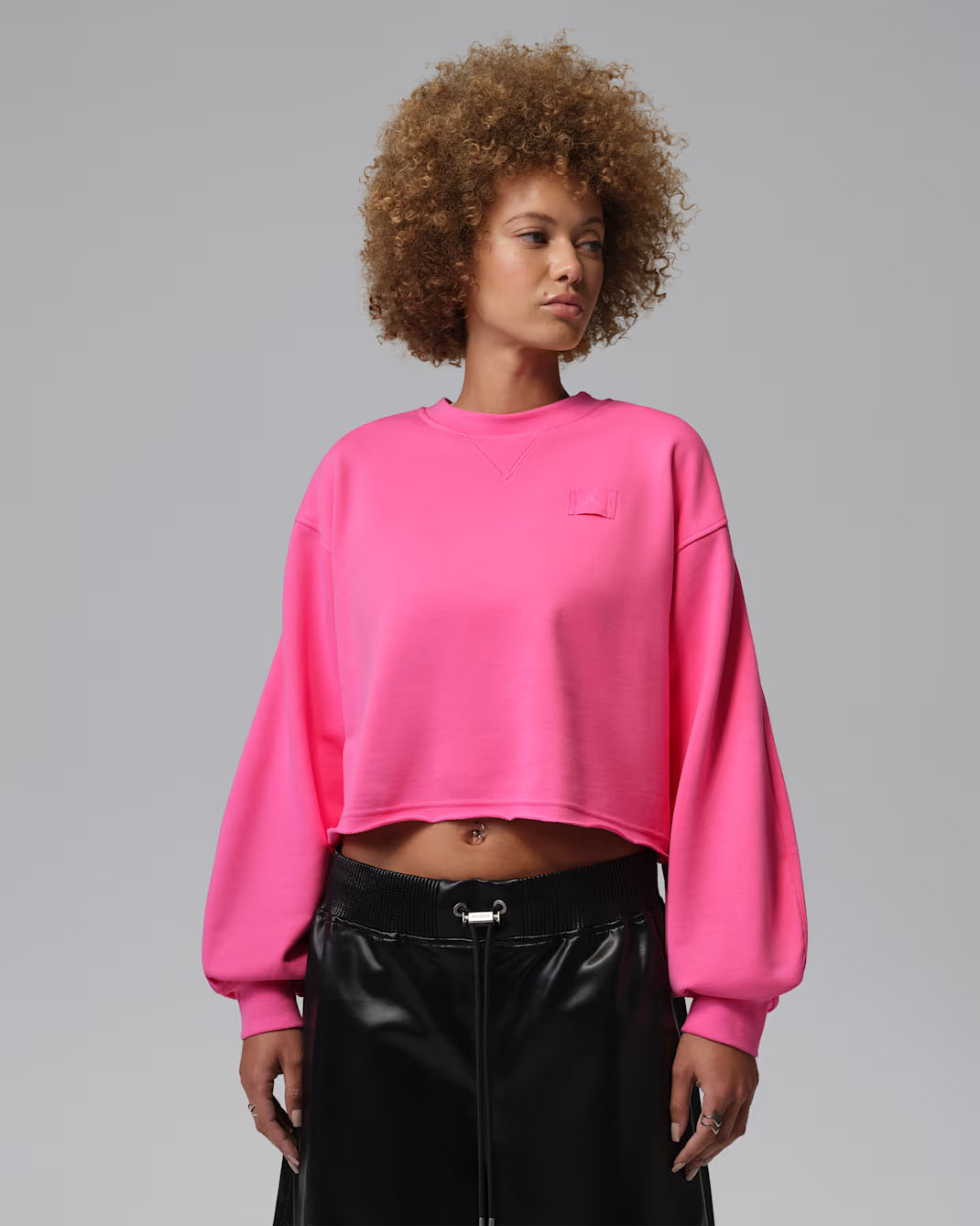 Jordan Flight Fleece Women's Mod-Crop Crew-Neck Sweatshirt Pinksicle