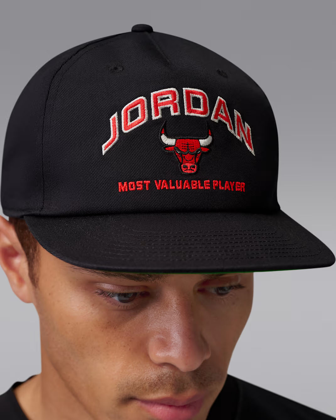 Jordan Pro Chicago Bulls MVP Flat Bill Snapback Hat Black 3