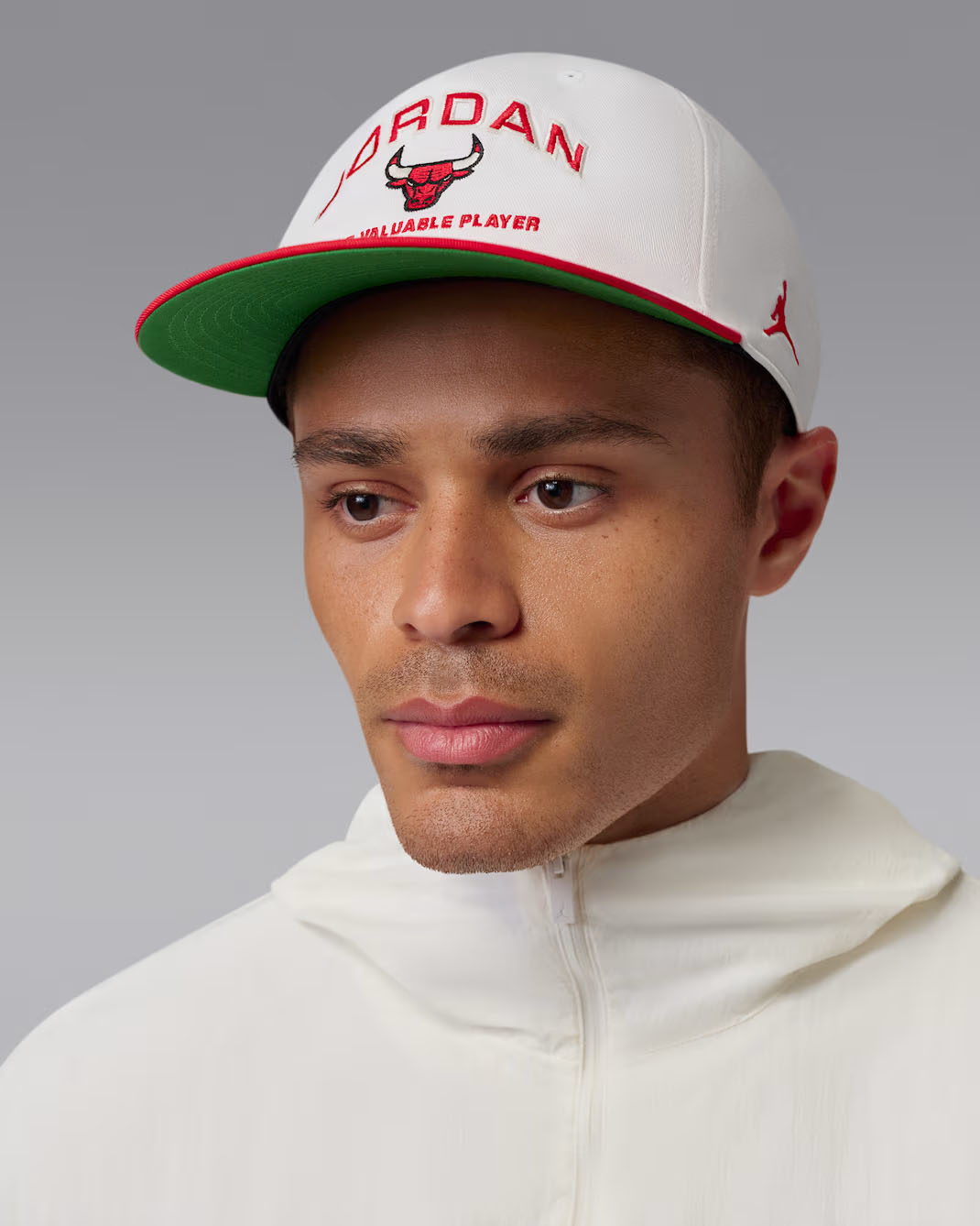 Jordan Pro Chicago Bulls MVP Flat Bill Snapback Hat Sail Red 1
