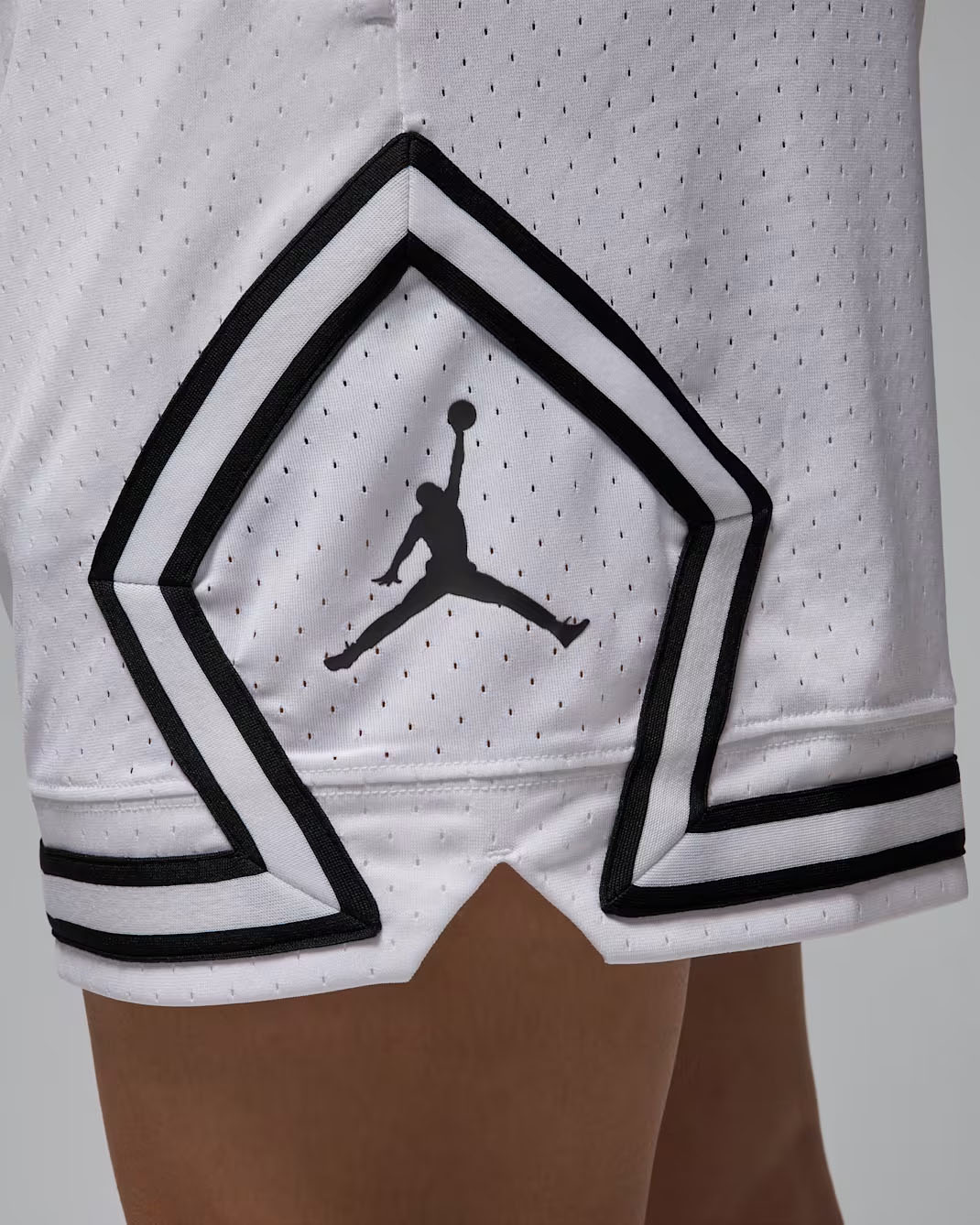 Jordan Sport Men's Dri-FIT Mesh Diamond Shorts White Black 2