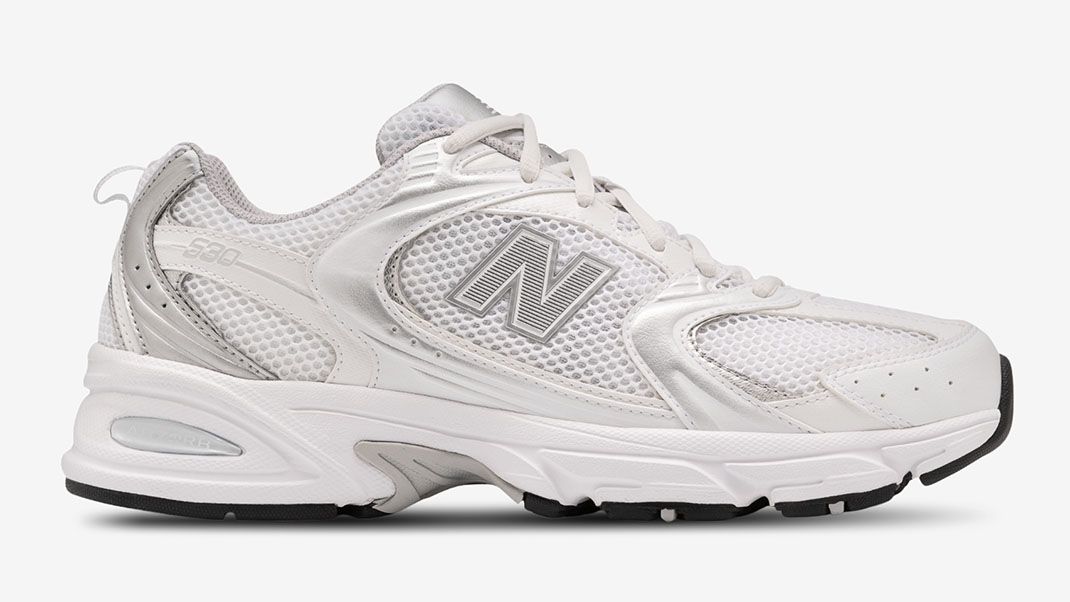 New Balance 530 White Silver Metallic Mens Sneakers MR530EMA