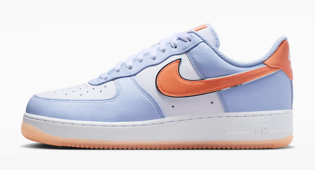 Nike Air Force 1 07 Low Hydrogen Blue White Orange Frost Mens Sneakers 2
