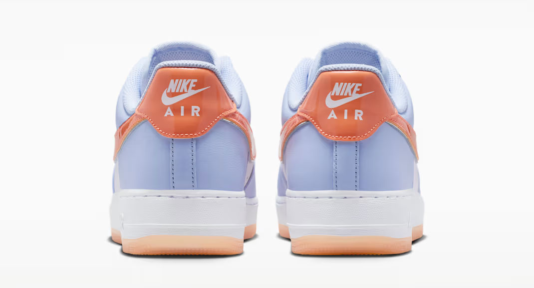 Nike Air Force 1 07 Low Hydrogen Blue White Orange Frost Mens Sneakers 5