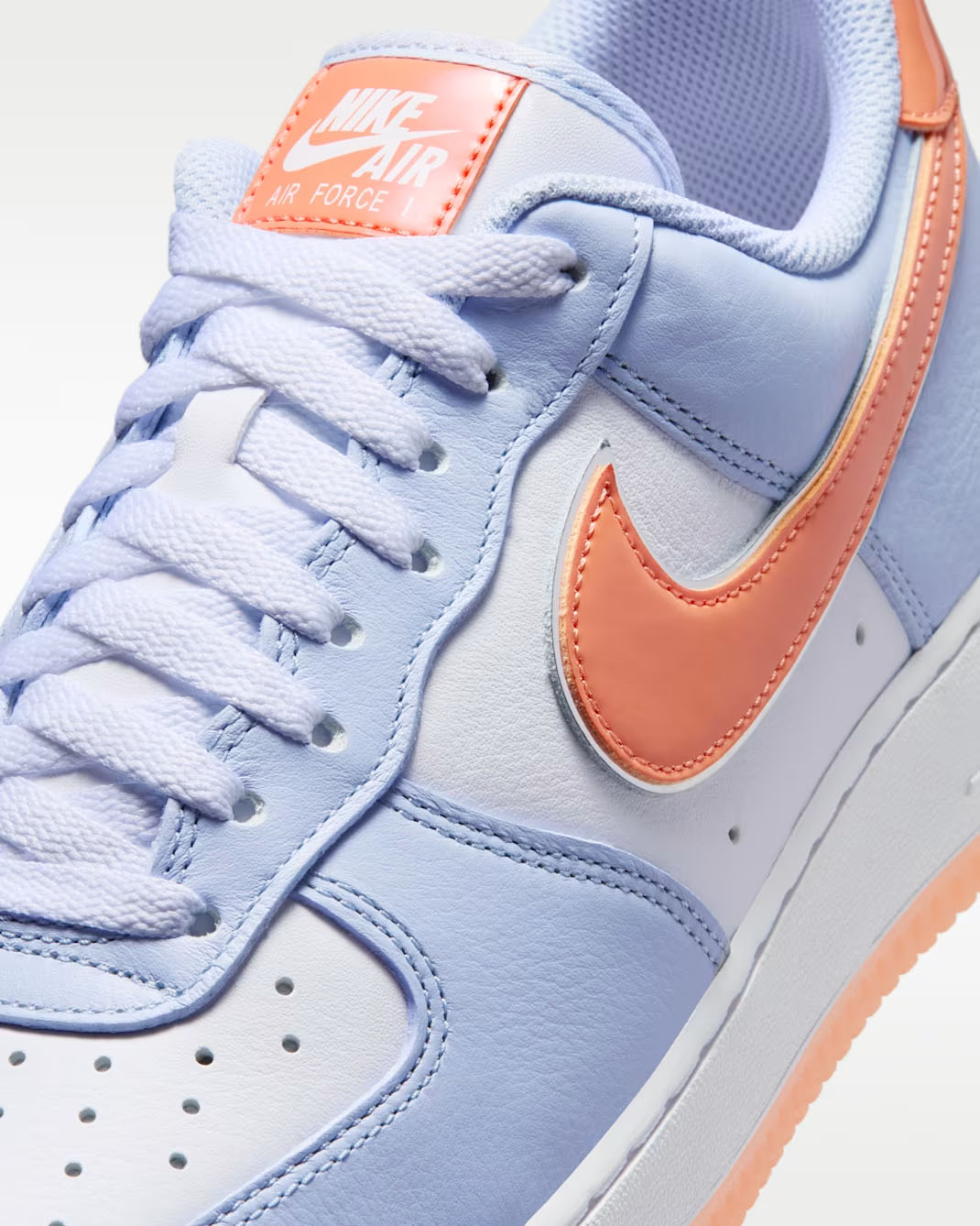 Nike Air Force 1 07 Low Hydrogen Blue White Orange Frost Mens Sneakers 7