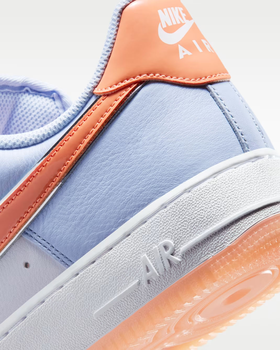 Nike Air Force 1 07 Low Hydrogen Blue White Orange Frost Mens Sneakers 8