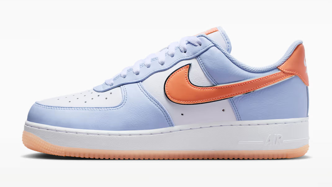 Nike Air Force 1 Low 07 Hydrogen Blue White Orange Frost Metallic Silver