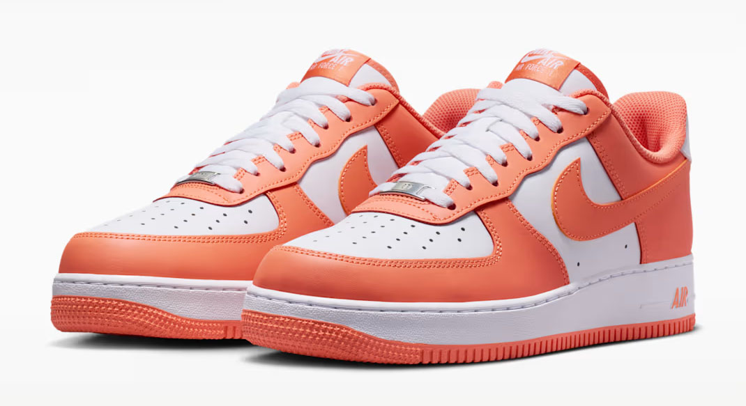 Nike Air Force 1 Low 07 Orange Frost White Mens Sneakers 1