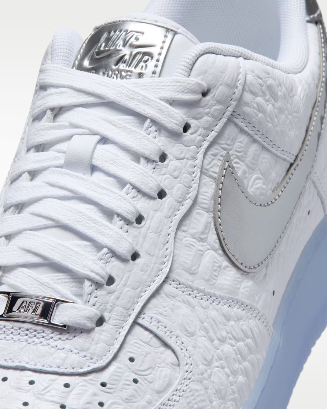 Nike Air Force 1 Low 07 White Blue Tint Pure Platinum Chrome Mens Sneakers 7