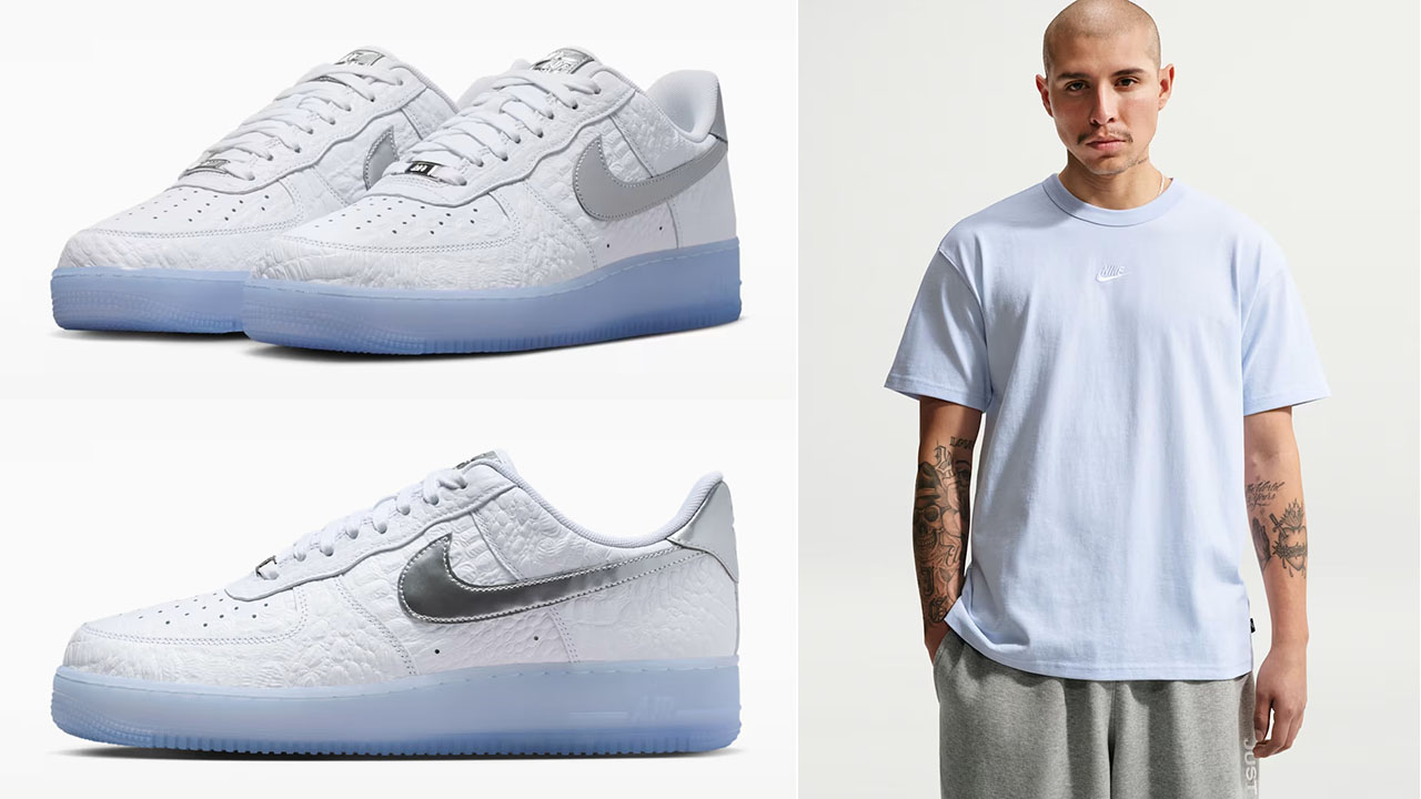 Nike Air Force 1 Low 07 White Blue Tint Pure Platinum Chrome Sneakers Outfits