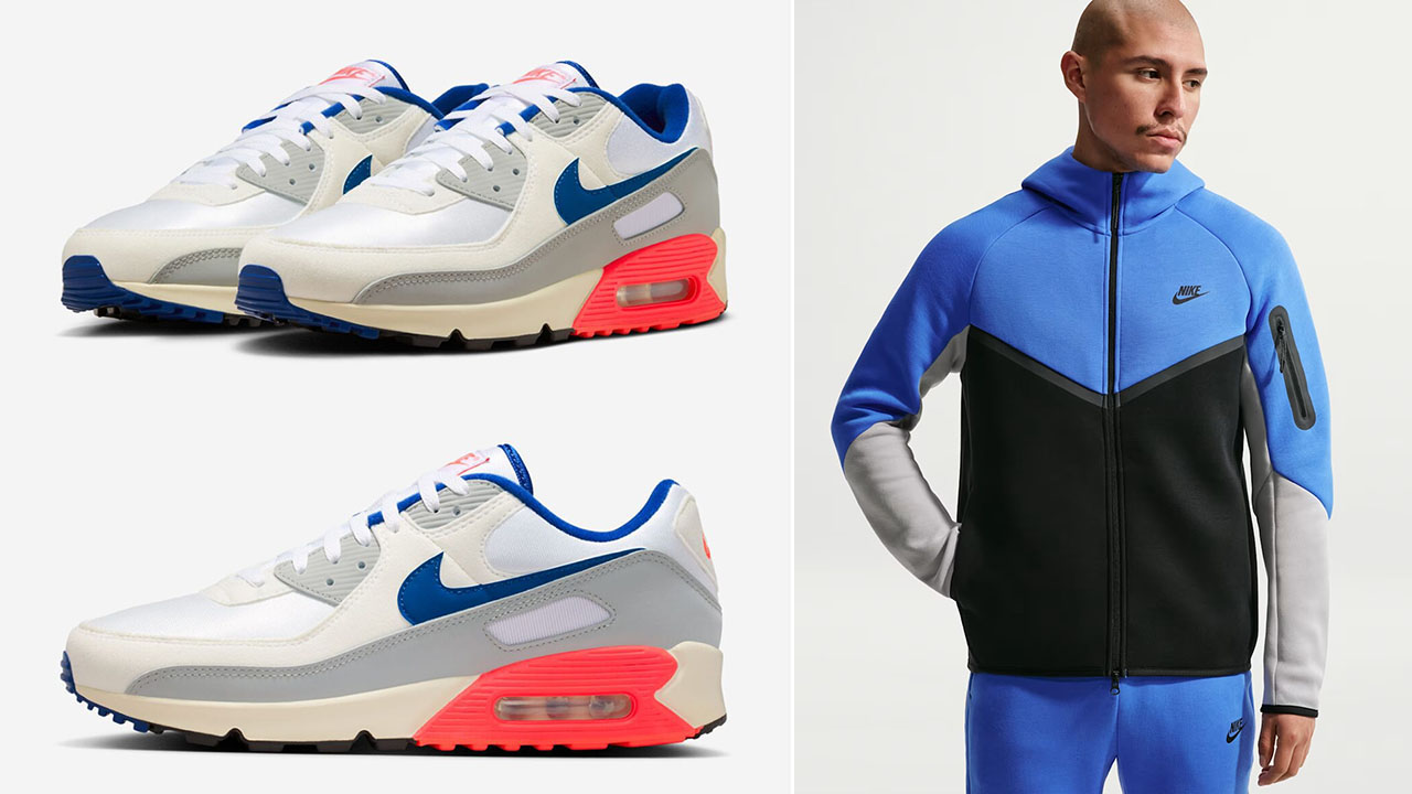 Nike Air Max 90 Ultramarine x Nike Tech Fleece Hoodie and Jogger Pants Outfit