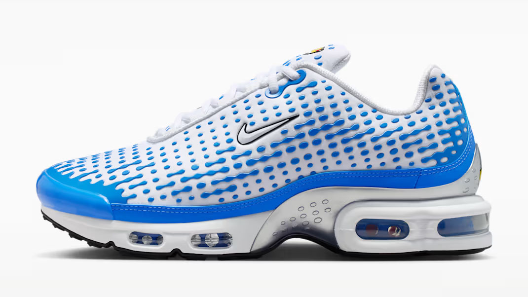 Nike Air Max Plus VII White Blue Crystal Metallic Silver Mens Shoes HQ2197-101