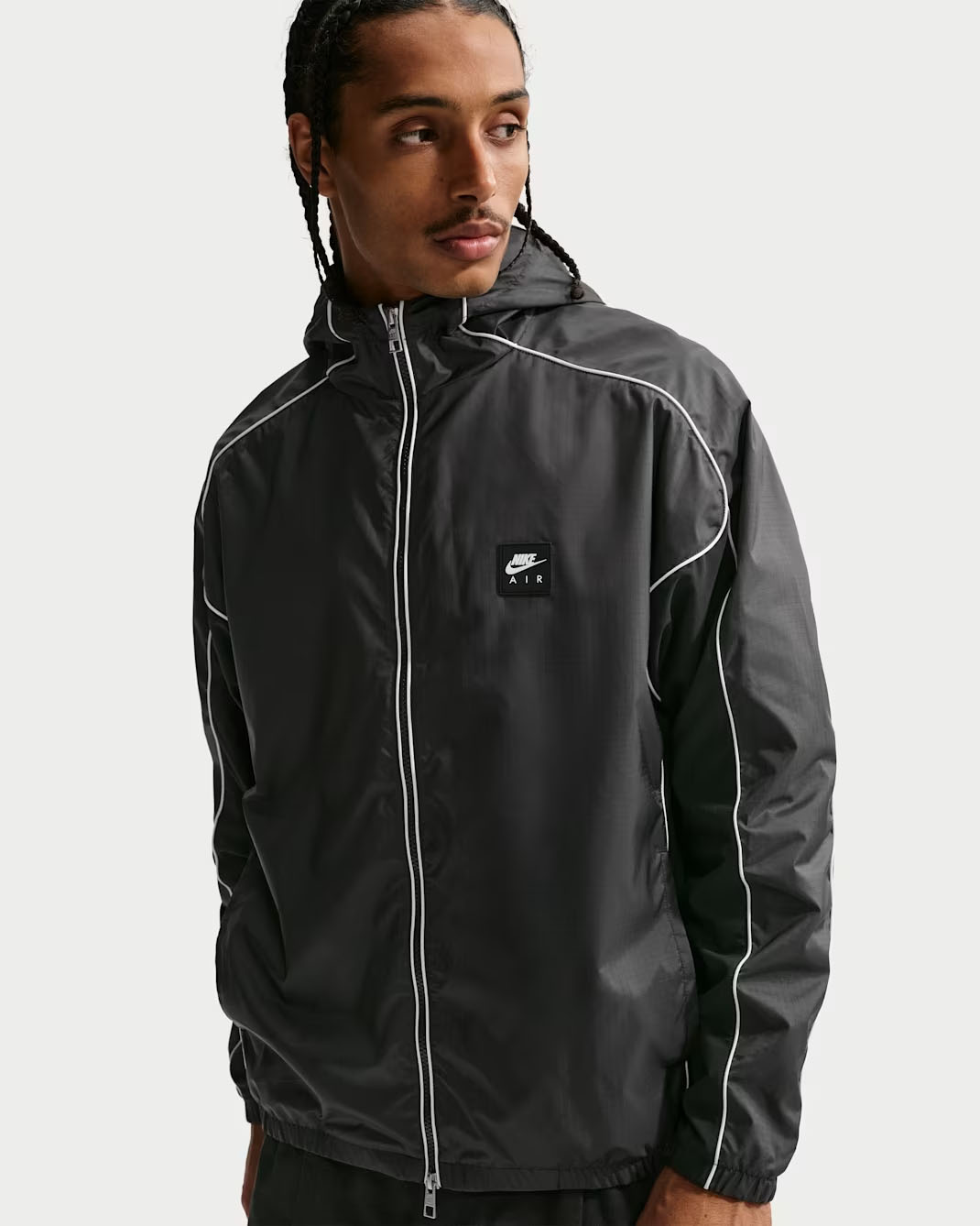 Nike Air Men's Full-Zip Hybrid Utility Jacket Black White 1