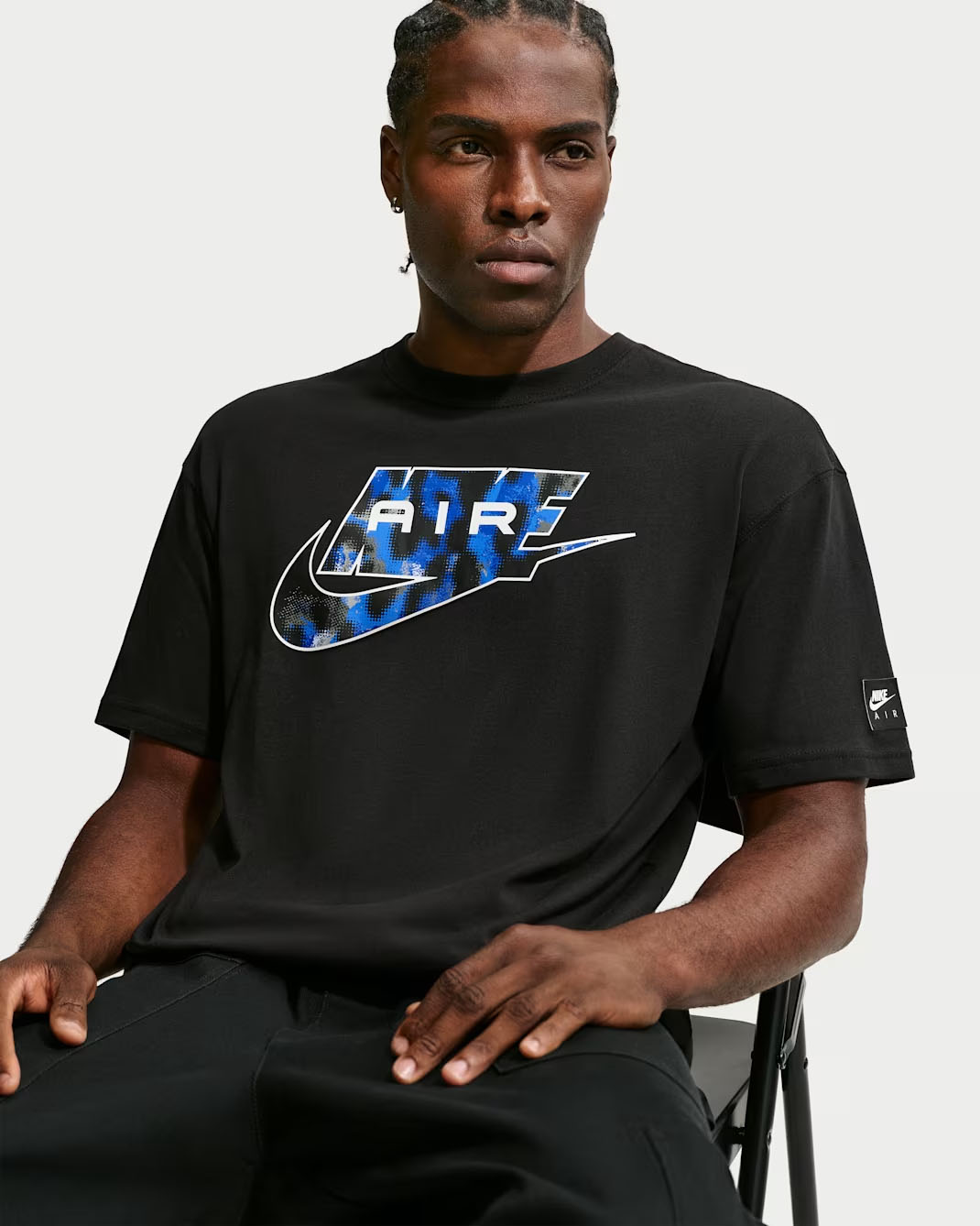 Nike Air T-Shirt Black Blue Crystal