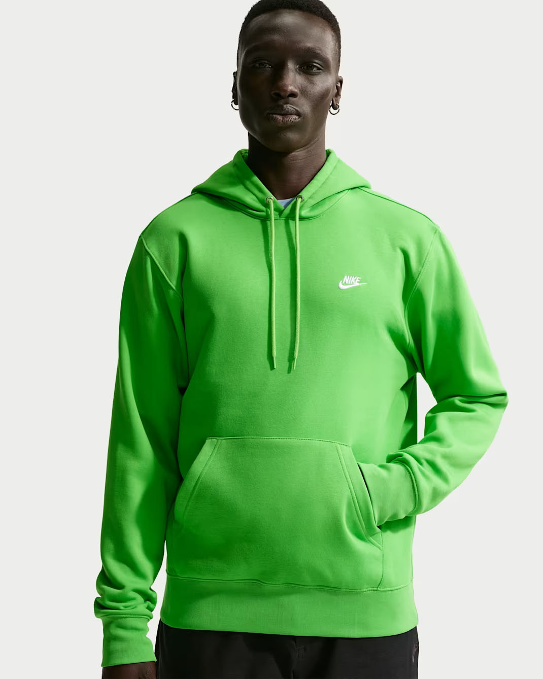 Nike Club Fleece Mens Pullover Hoodie Mean Green