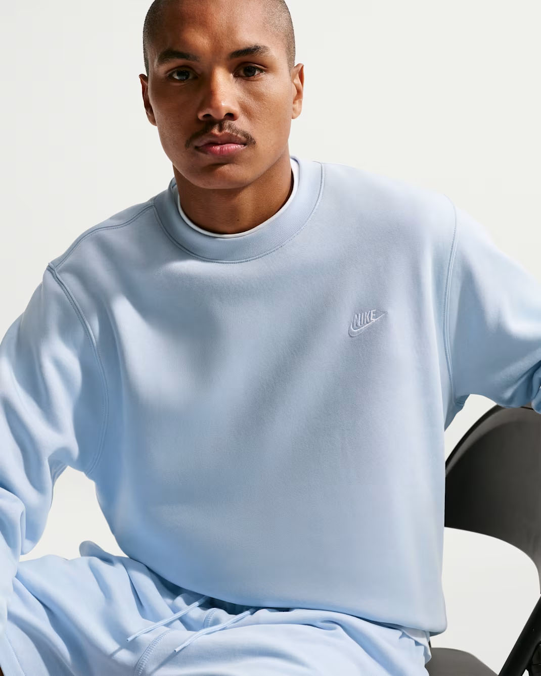 Nike Club Men's Fleece Crew Hydrogen Blue White