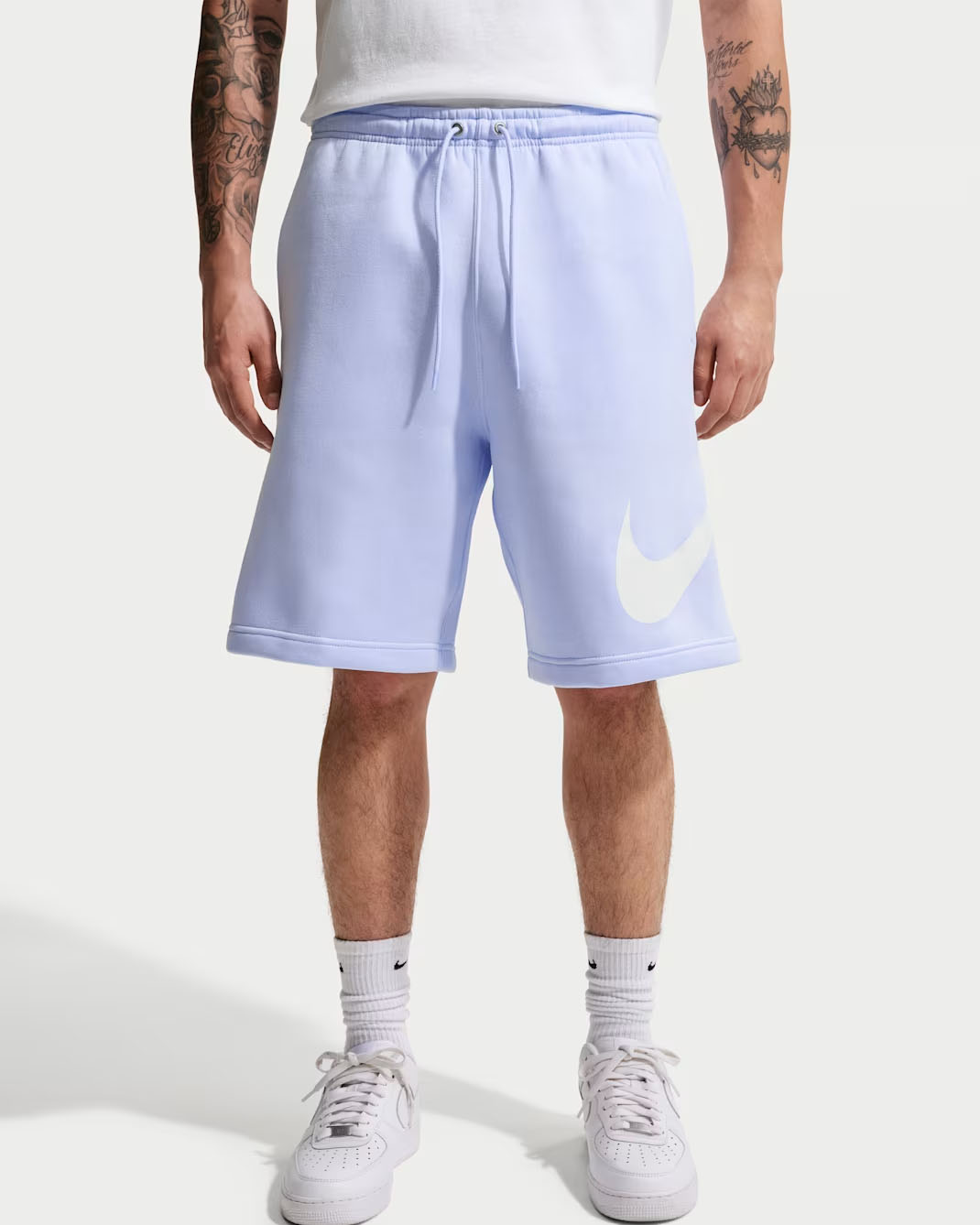 Nike Club Men's Fleece Shorts Hydrogen Blue White
