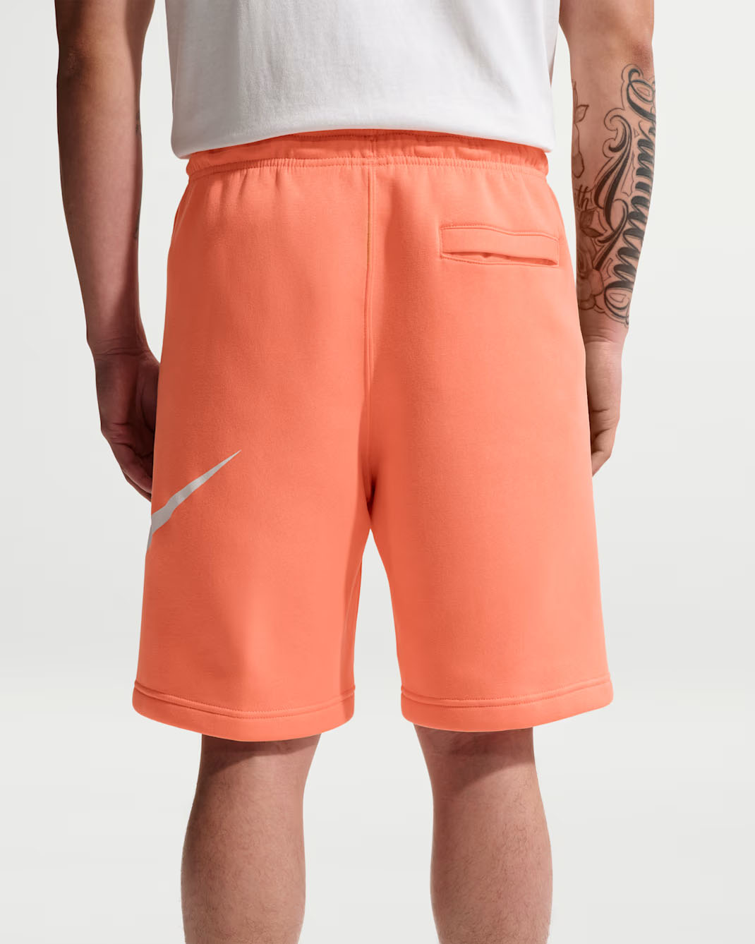 Nike Club Men's Fleece Shorts Orange Frost White 2