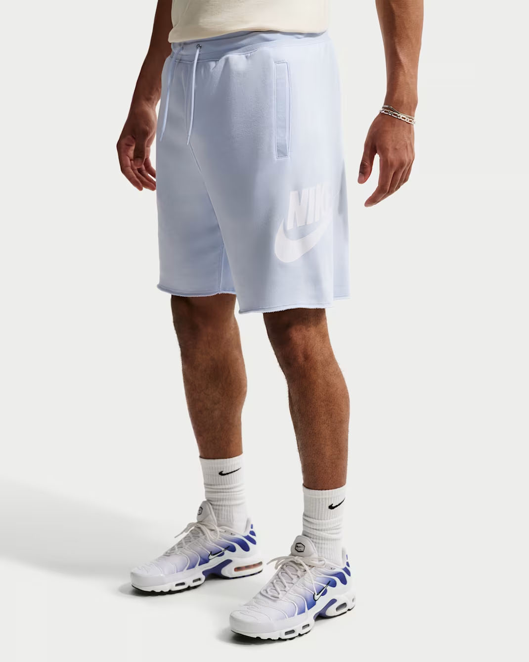 Nike Club Men's French Terry Alumni Shorts Hydrogen Blue White