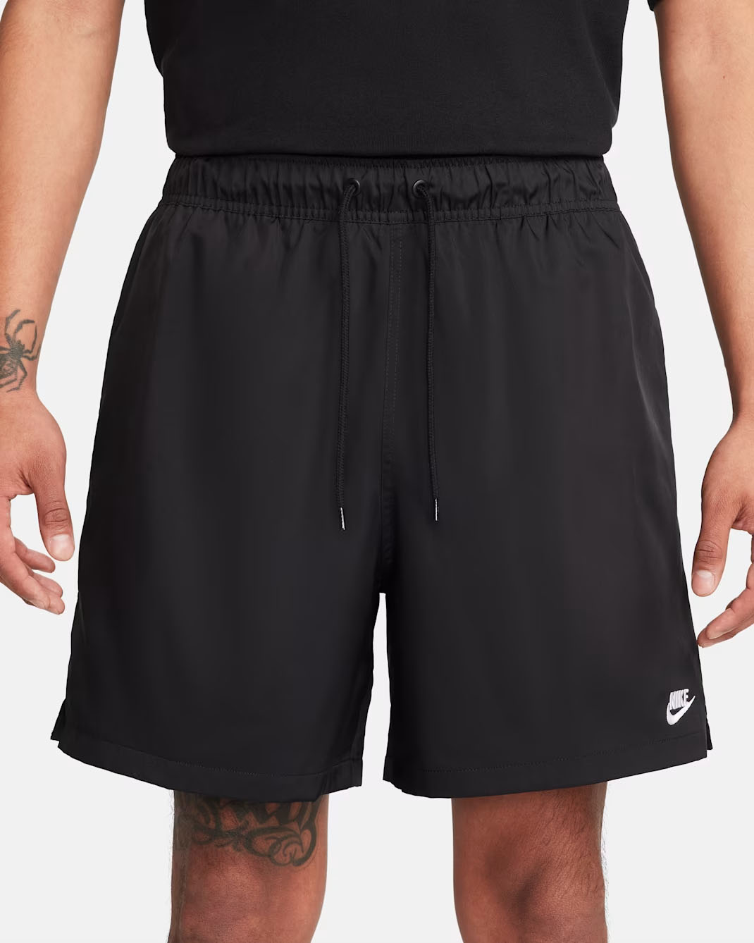 Nike Club Men's Woven Flow Shorts Black White 1