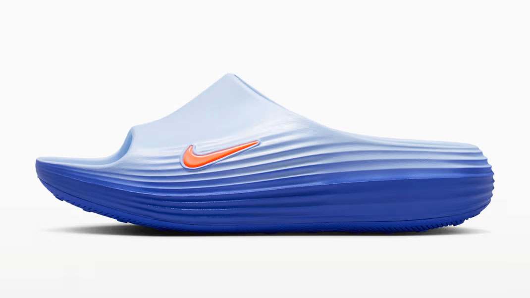 Nike ReactX Rejuven8 Hydrogen Blue Blue Crystal Lapis Total Orange Mens Slides HV4479-405