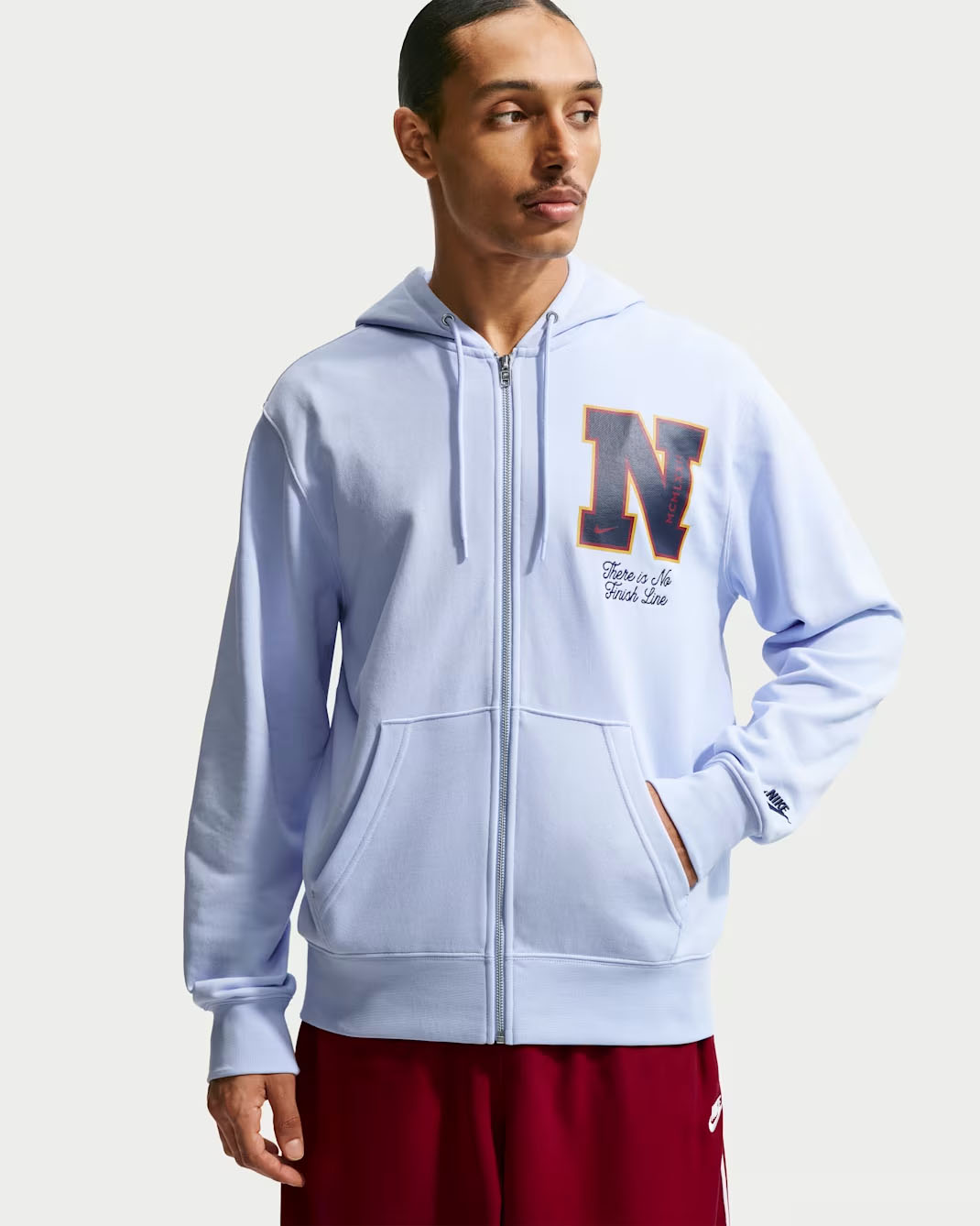 Nike Sportswear Club Men's French Terry Full-Zip Hoodie Hydrogen Blue Obsidian