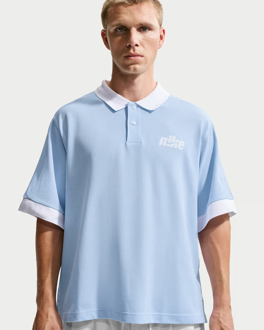 Nike Sportswear Club Men's Oversized Short-Sleeve Polo Hydrogen Blue White