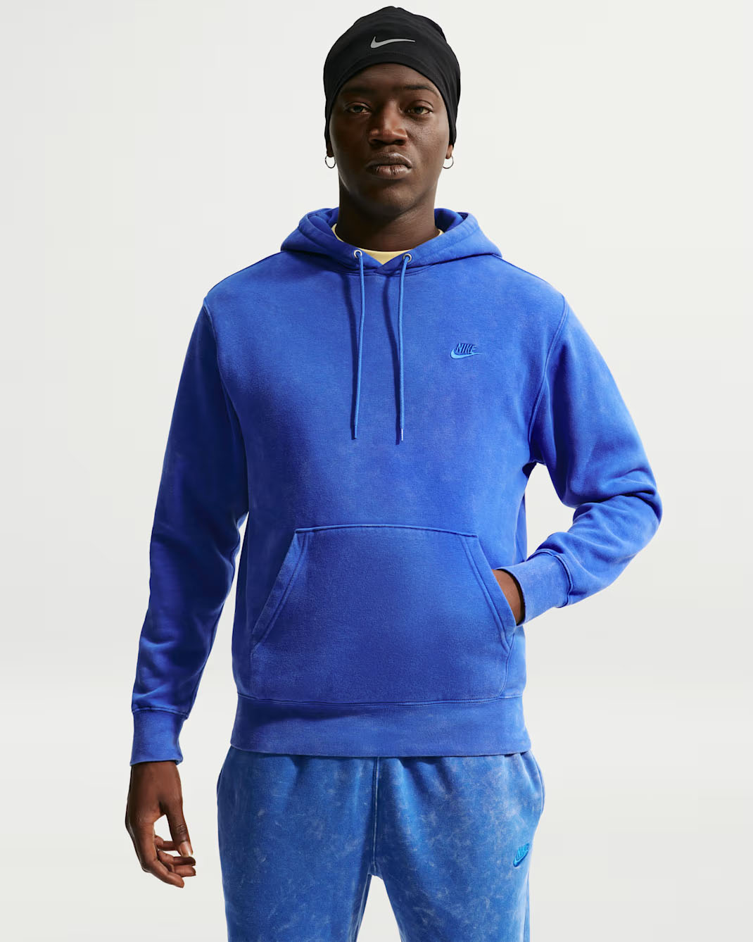 Nike Sportswear Club Men's Washed Fleece Hoodie Game Royal