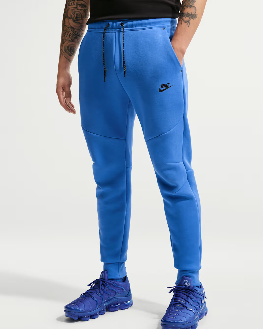 Nike Tech Men's Fleece Joggers Pants Blue Crystal Black 1