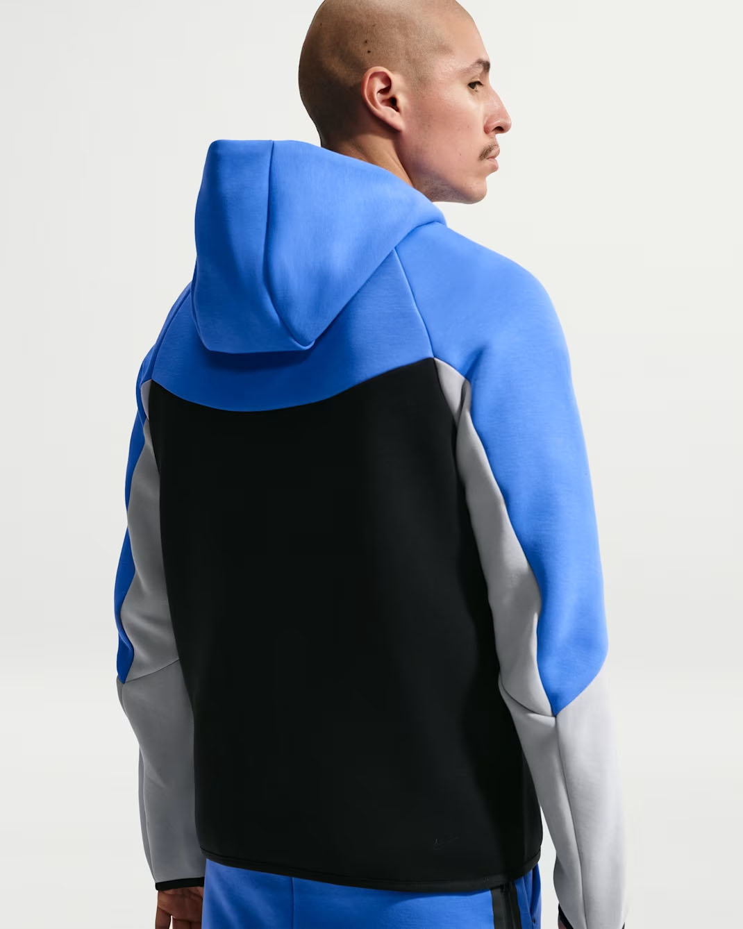 Nike Tech Men's Fleece Windrunner Full-Zip Hoodie Jacket Blue Crystal Black Light Smoke Grey 2