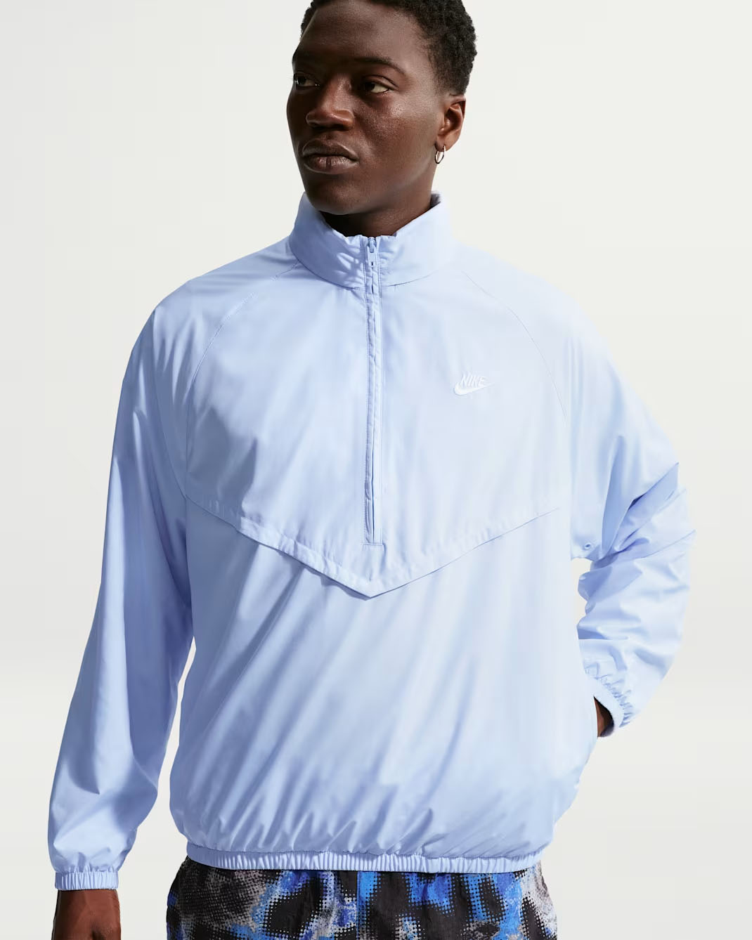 Nike Windrunner Men's Lightweight Half-Zip Jacket Hydrogen Blue White