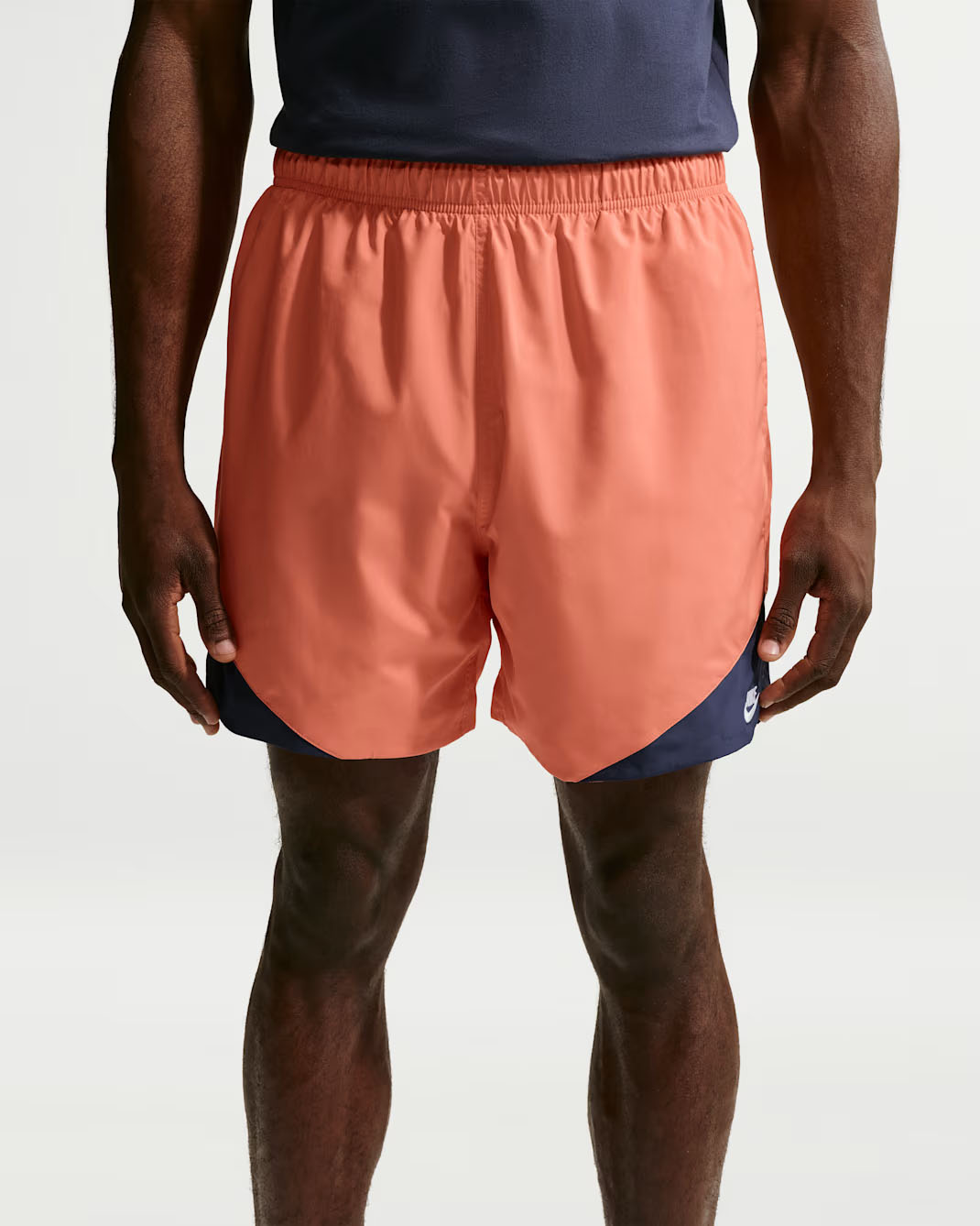 Nike Windrunner Men's Lightweight Woven Shorts Orange Frost Midnight Navy White 1