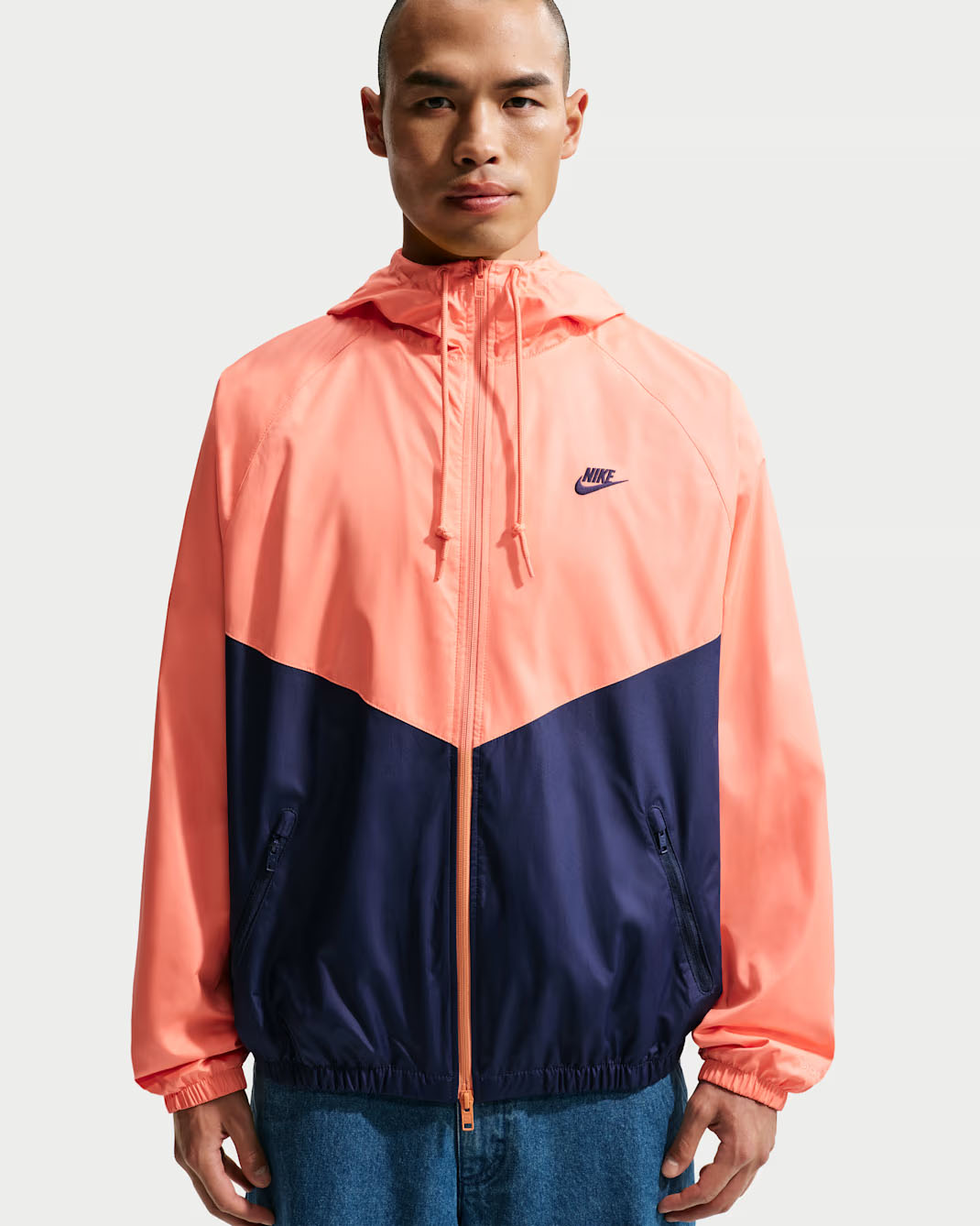 Nike Windrunner Men's Lined Jacket Orange Frost Midnight Navy