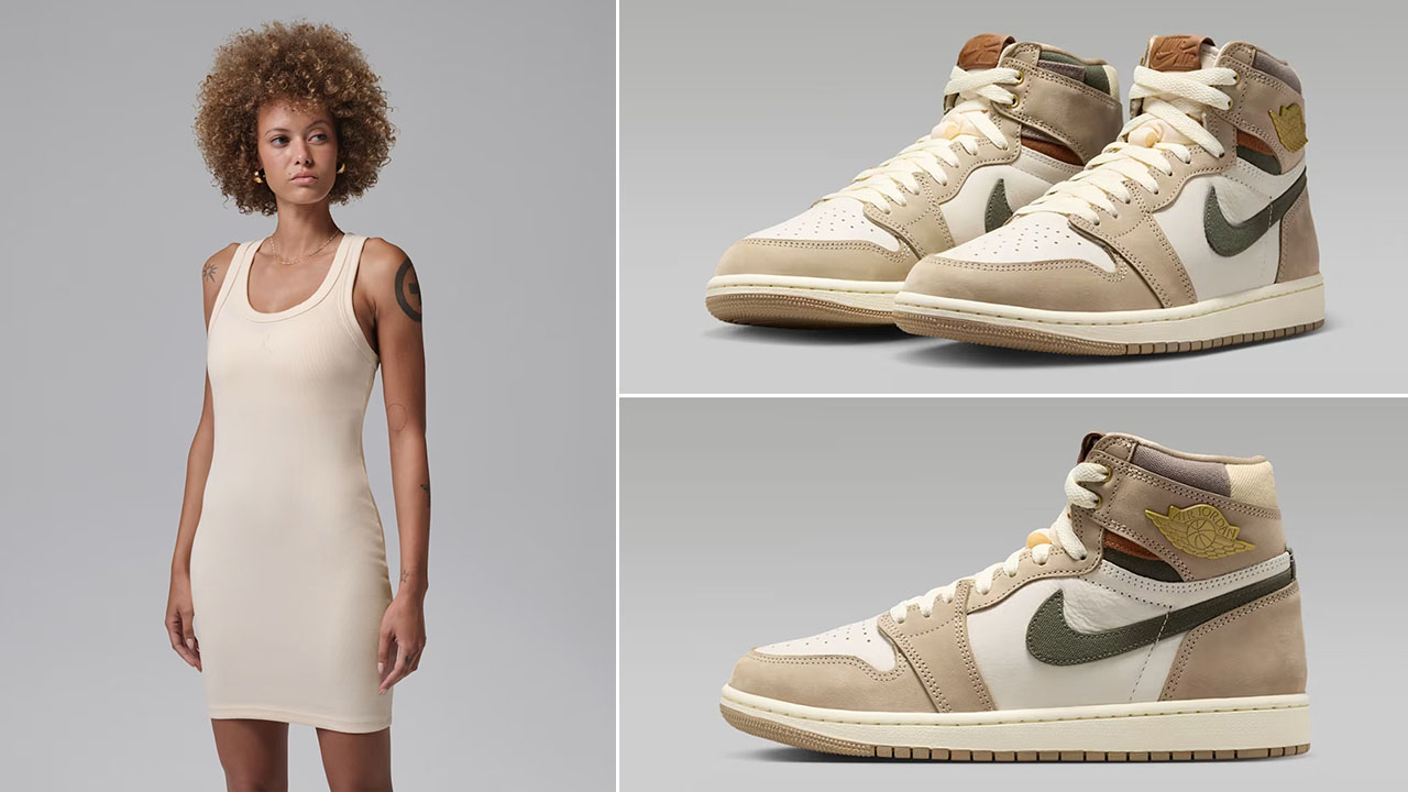 Air Jordan 1 High OG Shop Jacket Workwear x Jordan Brooklyn Women's Tank Dress to Match Sneakers
