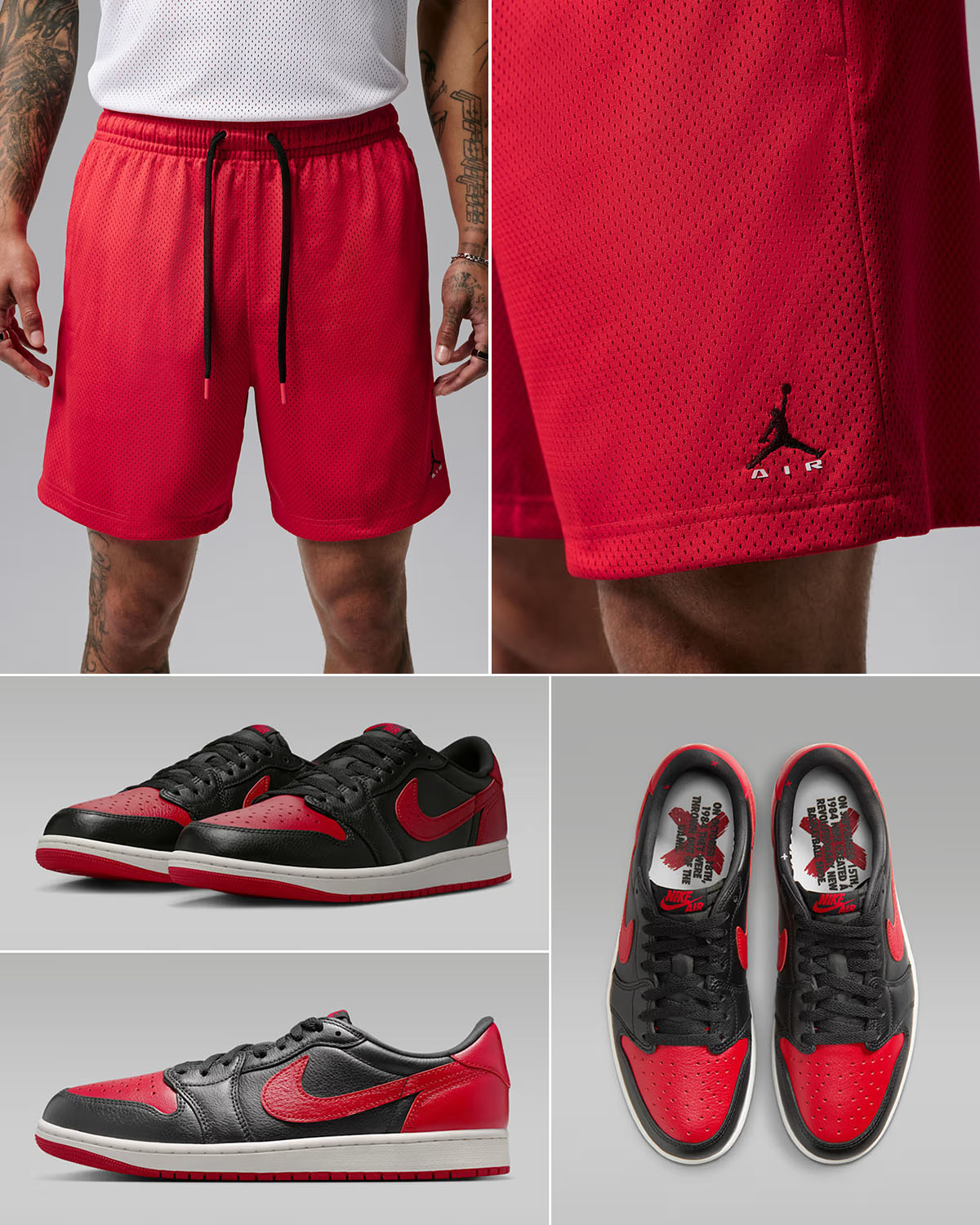 Air Jordan 1 Low OG Banned x Jordan Brooklyn Men’s Mesh Shorts to Match Sneakers