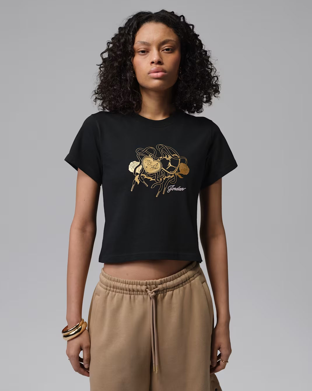 Air Jordan 11 Low Mothers Day Womens T Shirt Black Gold 1