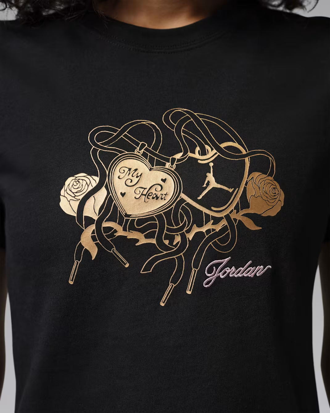 Air Jordan 11 Low Mothers Day Womens T Shirt Black Gold 2