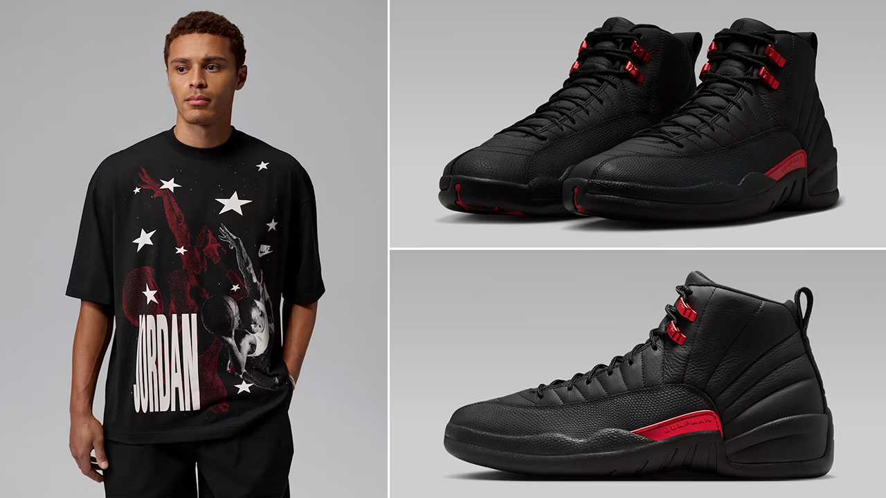Air Jordan 12 Bloodline x Jordan Men's Oversized Graphic T-Shirt to Match Sneakers