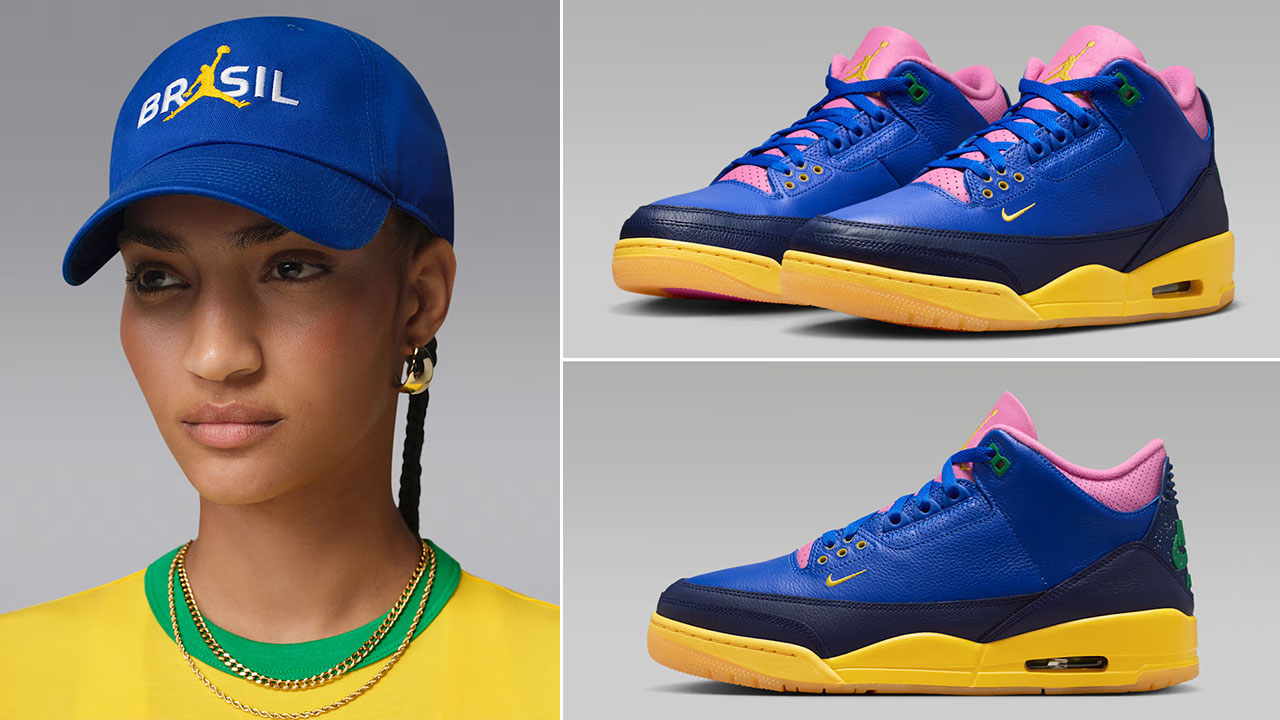Air Jordan 3 Brazil x Jordan Brazil Club Unstructured Hat to Match Sneakers