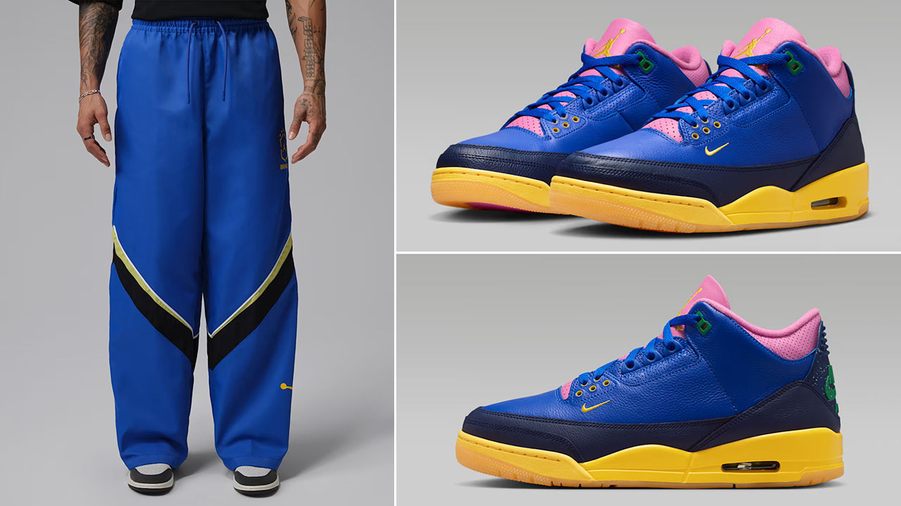 Air Jordan 3 Brazil x Jordan Brazil Men’s Draft Pants to Match Sneakers