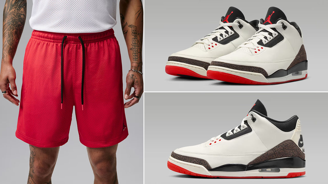 Air Jordan 3 Worlds Best Dad x Jordan Brooklyn Men's Mesh Shorts to Match Sneakers