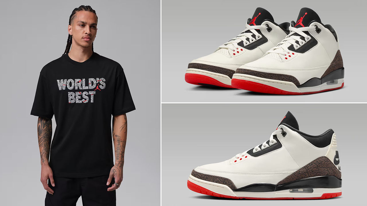 Air Jordan 3 Worlds Best Dad x Jordan Brooklyn World's Best Men's T-Shirt to Match Sneakers